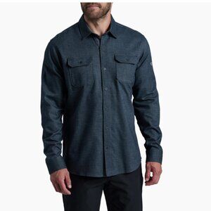 KÜHL Men’s Descendr Flannel Shirt XXL Deep Abyss Blue EUC
